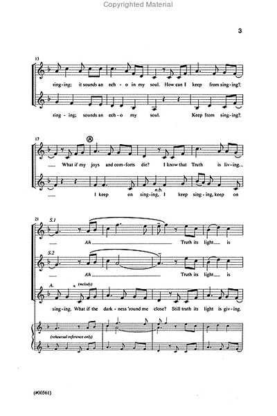 How Can I Keep from Singing - SSAA, a cappella image number null