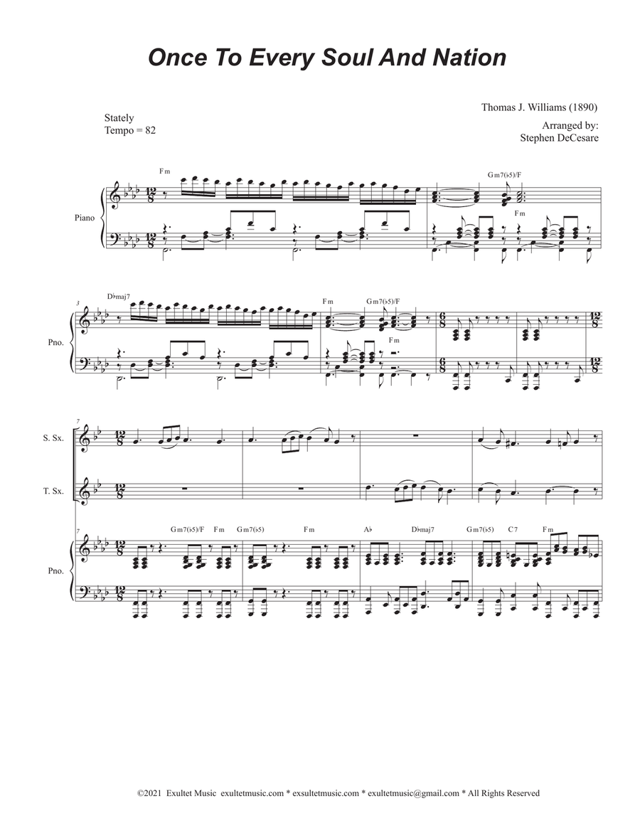 Once To Every Soul And Nation (Duet for Soprano and Tenor Saxophone)