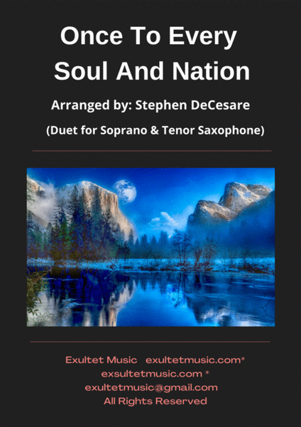 Once To Every Soul And Nation (Duet for Soprano and Tenor Saxophone) image number null