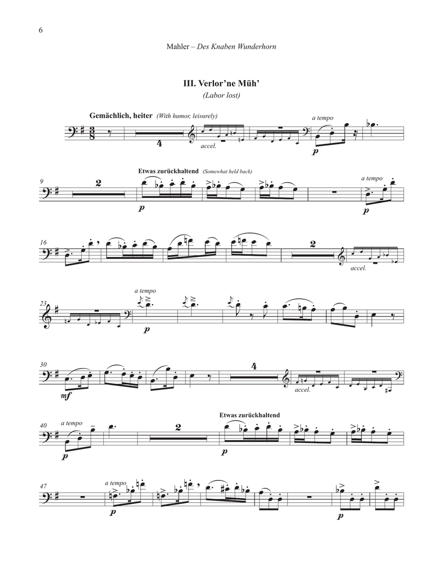 Vier Lieder aus Des Knaben Wunderhorn (Four Songs from the Youth's Magical Horn) Euphonium & Piano Euphonium scores gallery preview page 6