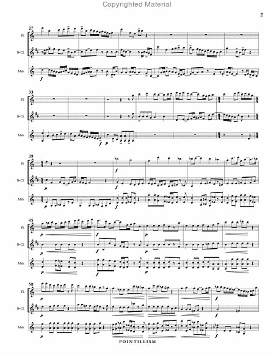 Pointillism (score & parts) Woodwind Trio scores gallery preview page 3