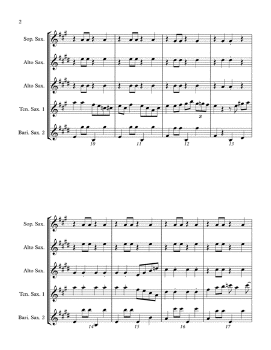 Yakety Sax Woodwind Quartet scores gallery preview page 3