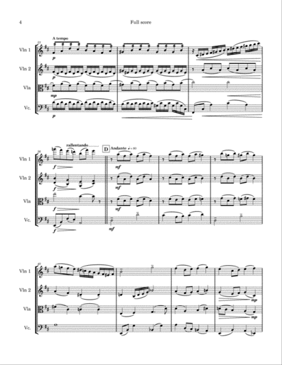 Over The Rainbow (from The Wizard Of Oz) String Quartet scores gallery preview page 4