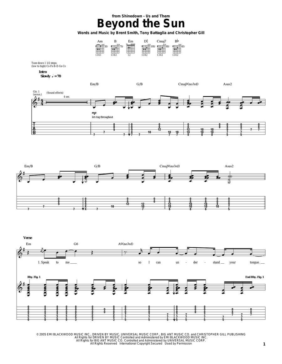 Beyond The Sun Beyond The Sun Acoustic Guitar scores gallery preview page 1