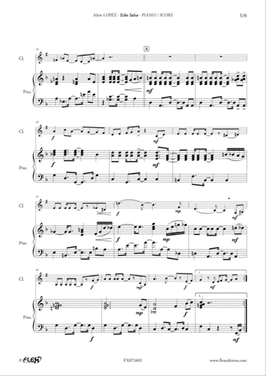 Echo Salsa Echo Salsa B-Flat Clarinet scores gallery preview page 3