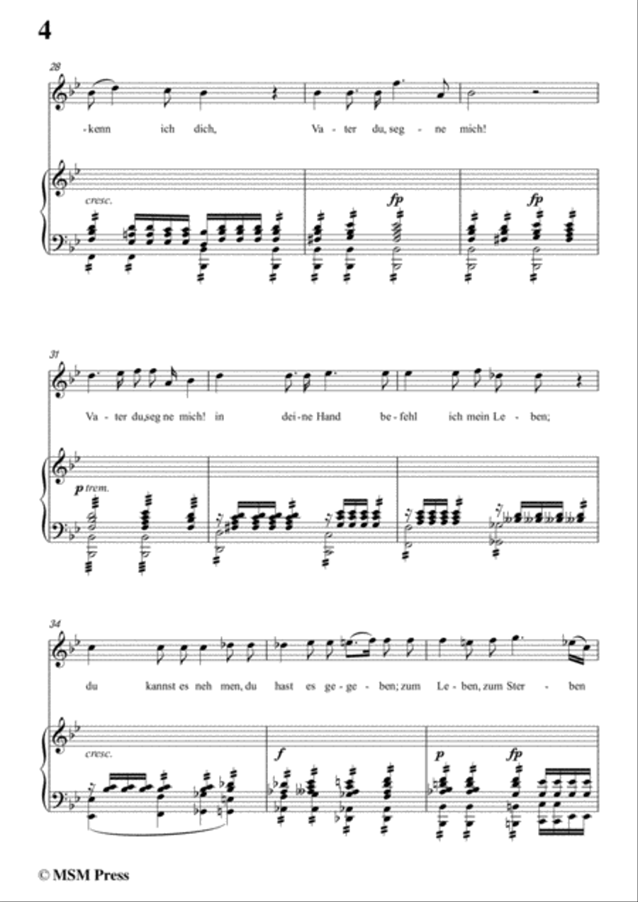 Schubert-Gebet während der Schlacht,in B flat Major,for Voice&Piano Voice scores gallery preview page 6