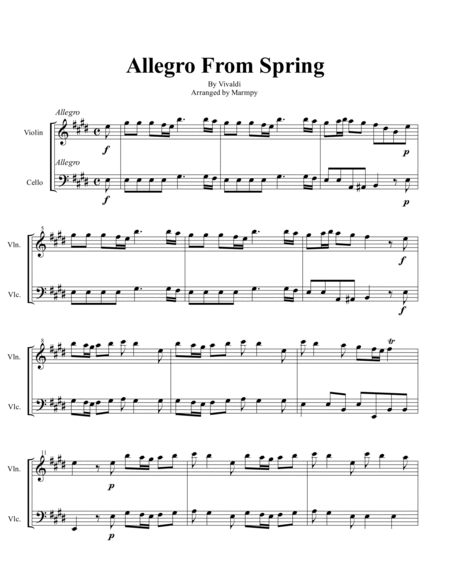 Allegro From Spring from the Four Seasons image number null