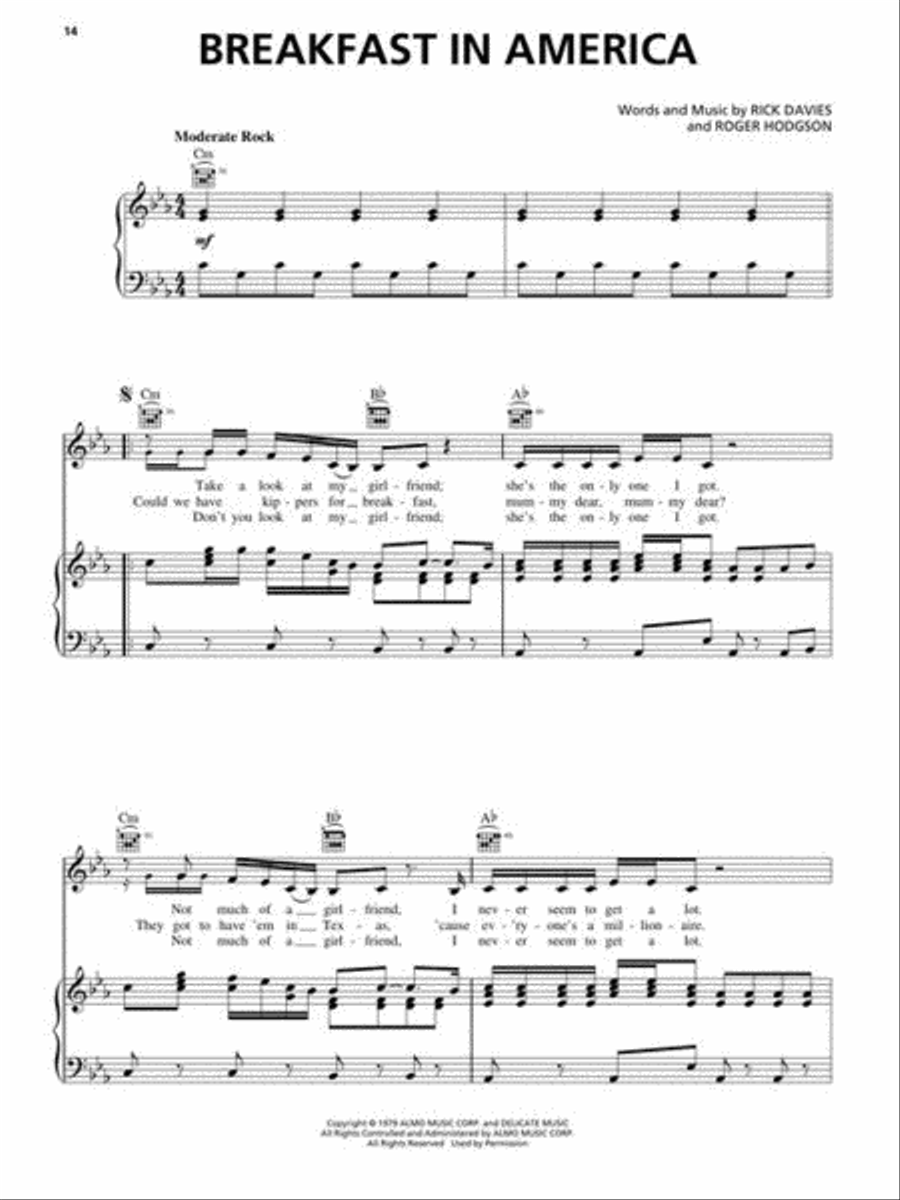 Supertramp – Greatest Hits Piano, Vocal, Guitar scores gallery preview page 7