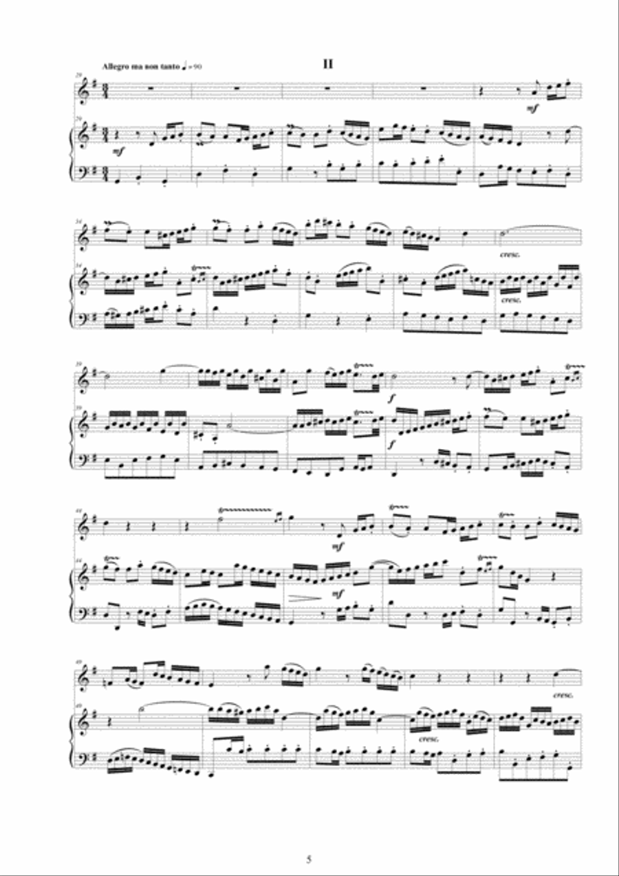 Bach - 3 Sonatas for Flute and Harpsichord or Piano Flute Solo scores gallery preview page 5
