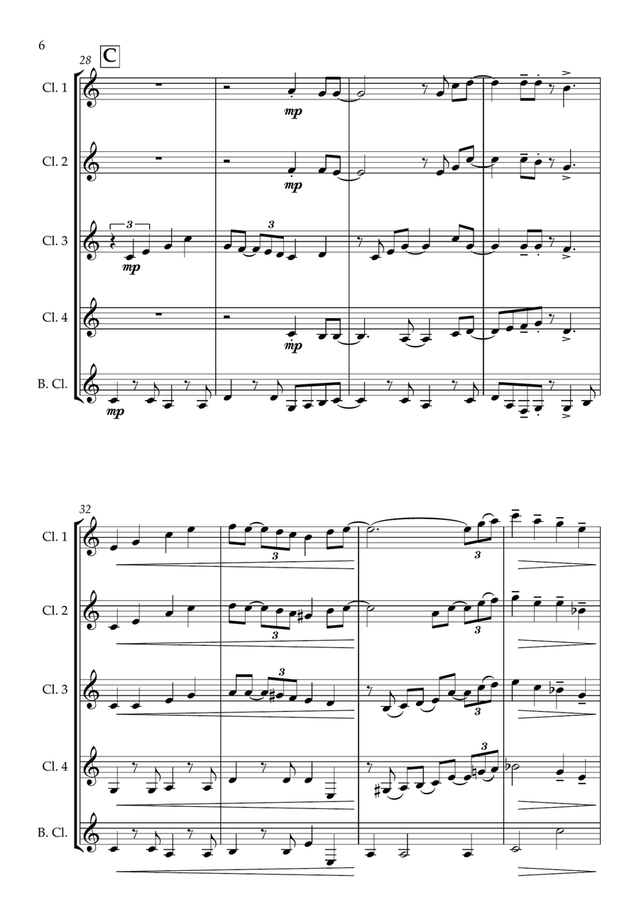 Have Yourself A Merry Little Christmas from MEET ME IN ST. LOUIS Clarinet Choir scores gallery preview page 6