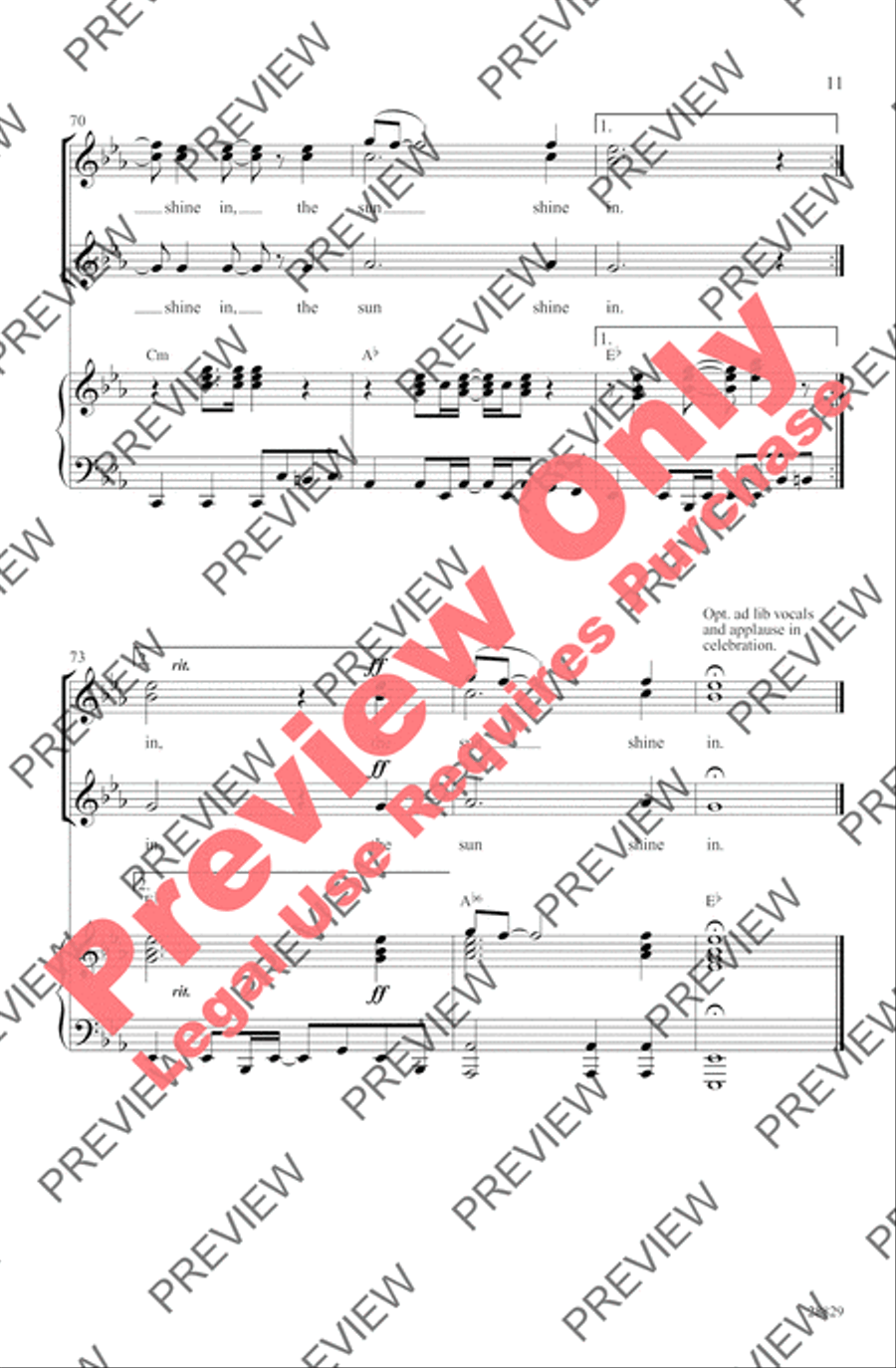 Aquarius / Let the Sunshine In Women's Choir scores gallery preview page 10