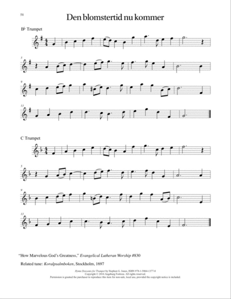 Hymn Descants for Trumpet C Trumpet scores gallery preview page 59