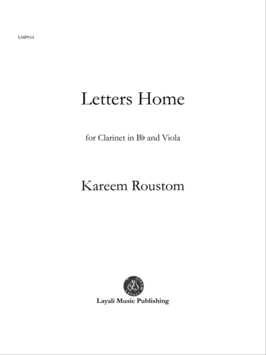 Letters Home Clarinet scores gallery preview page 1