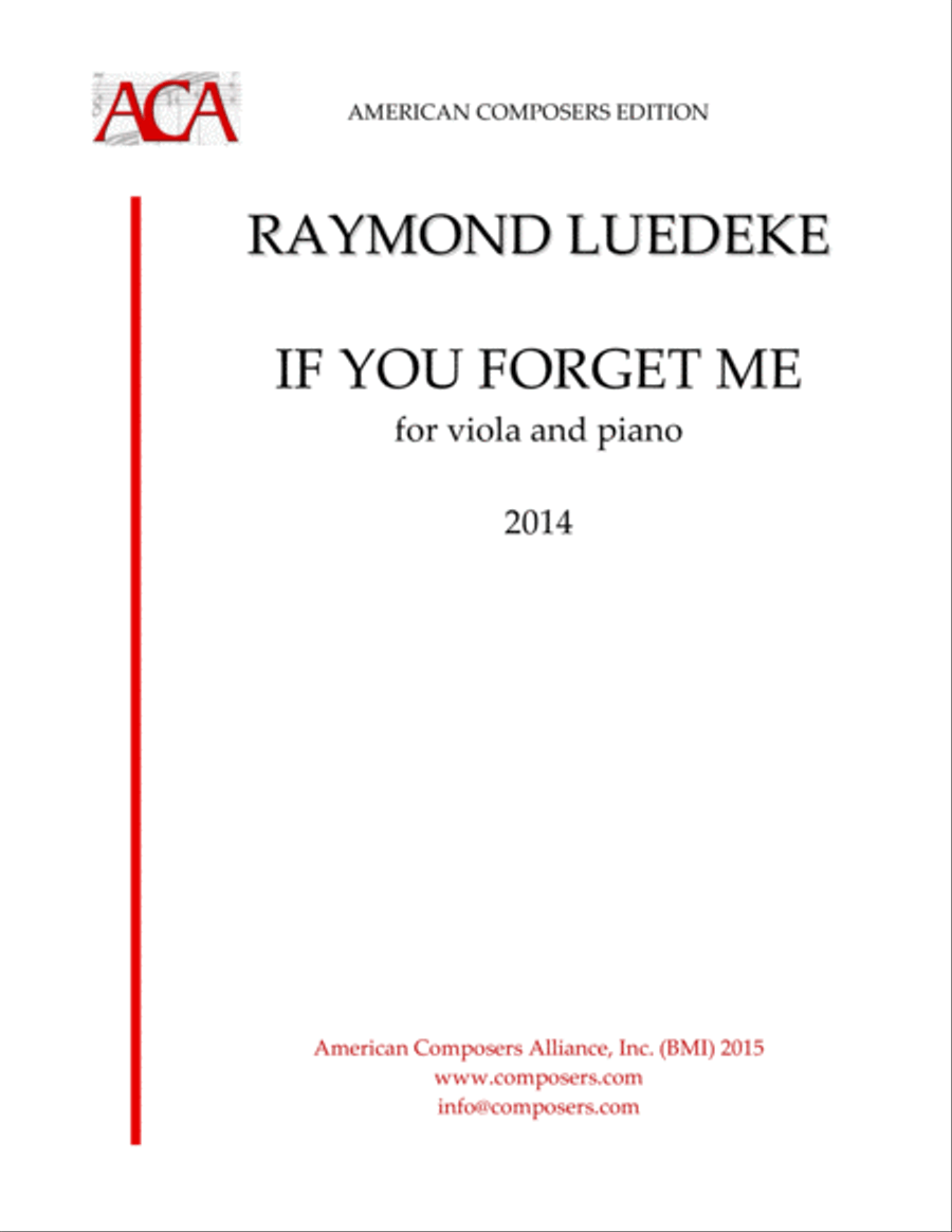 [Luedeke] If You Forget Me... (Viola and Piano) Piano scores gallery preview page 1