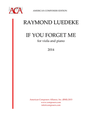 Book cover for [Luedeke] If You Forget Me... (Viola and Piano)