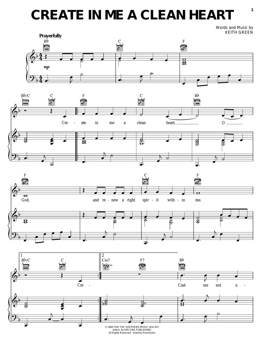 Create In Me A Clean Heart Acoustic Guitar scores gallery preview page 1
