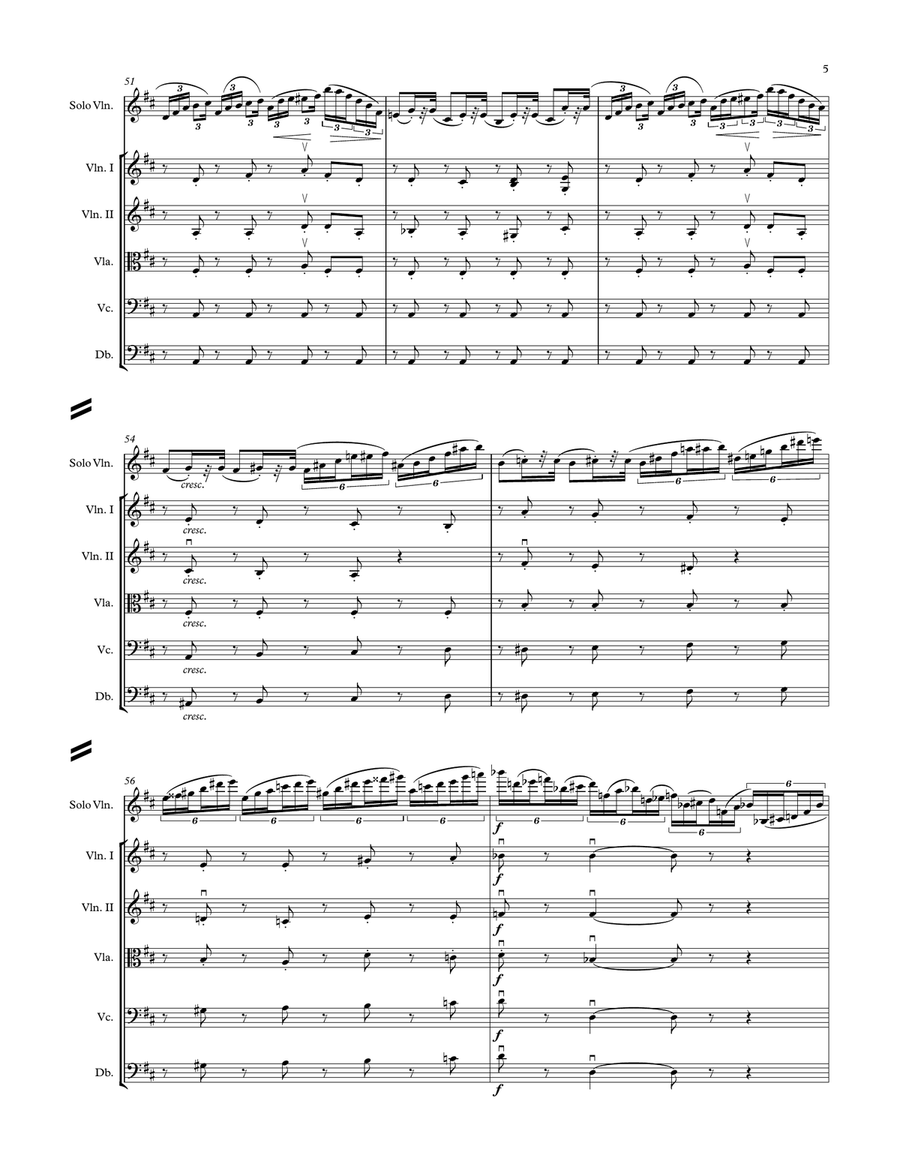 Tchaikovsky Violin Concerto - 1st Movement - Solo Violin and String Orchestra String Orchestra scores gallery preview page 5