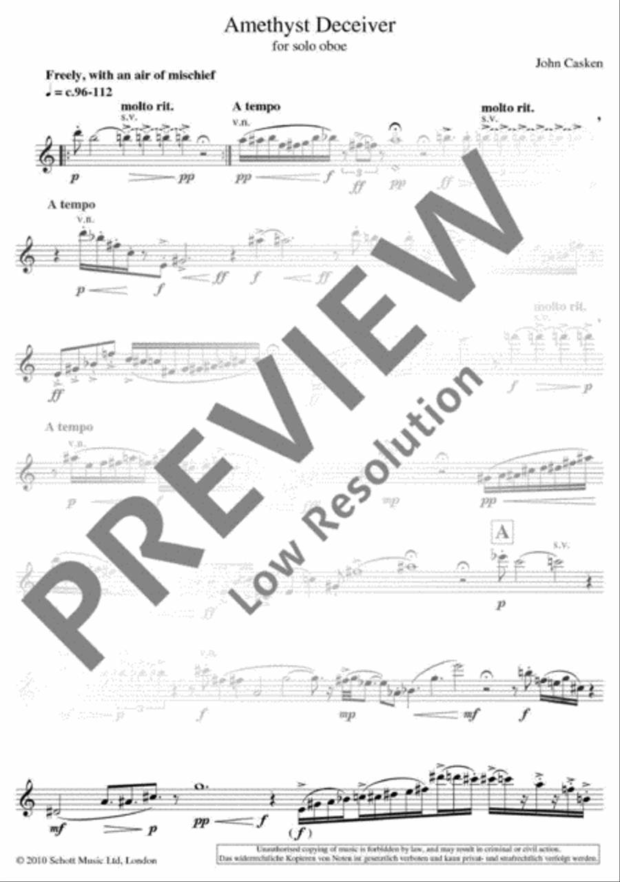 Amethyst Deceiver Oboe Solo scores gallery preview page 5