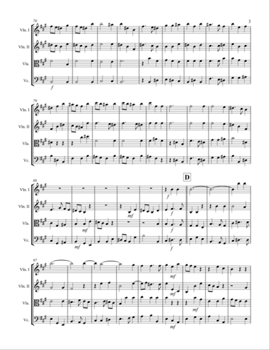 Handel - And the Glory of the Lord from Messiah (for String Quartet) String Quartet scores gallery preview page 4