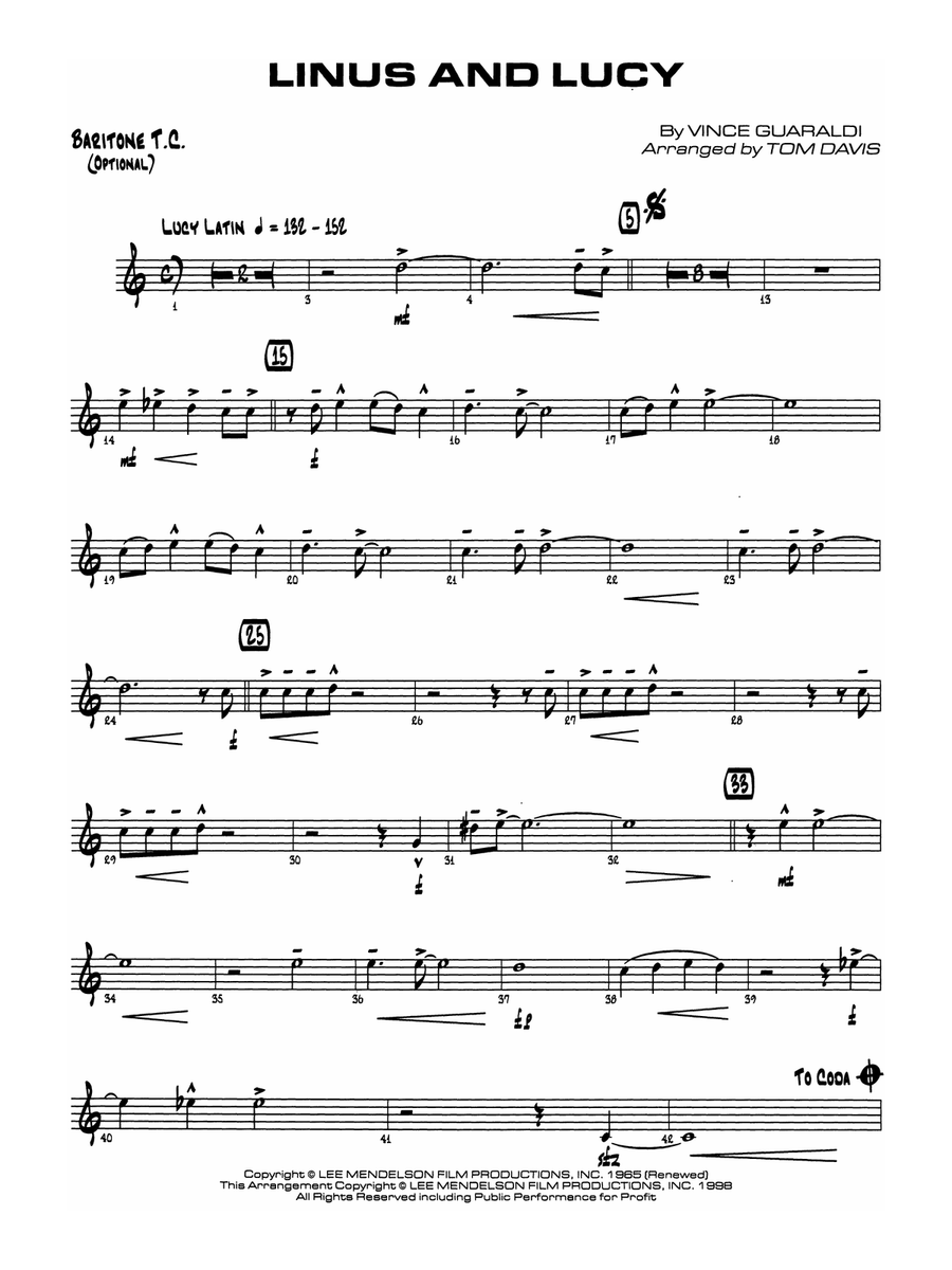 Linus and Lucy: Baritone T.C.