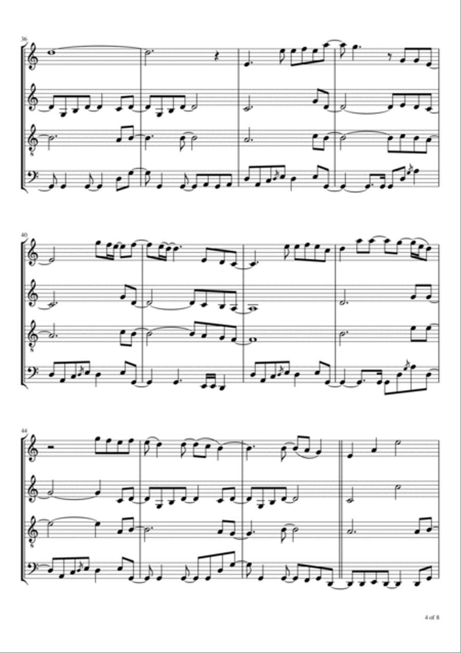 Holding Back The Years Woodwind Quartet scores gallery preview page 5