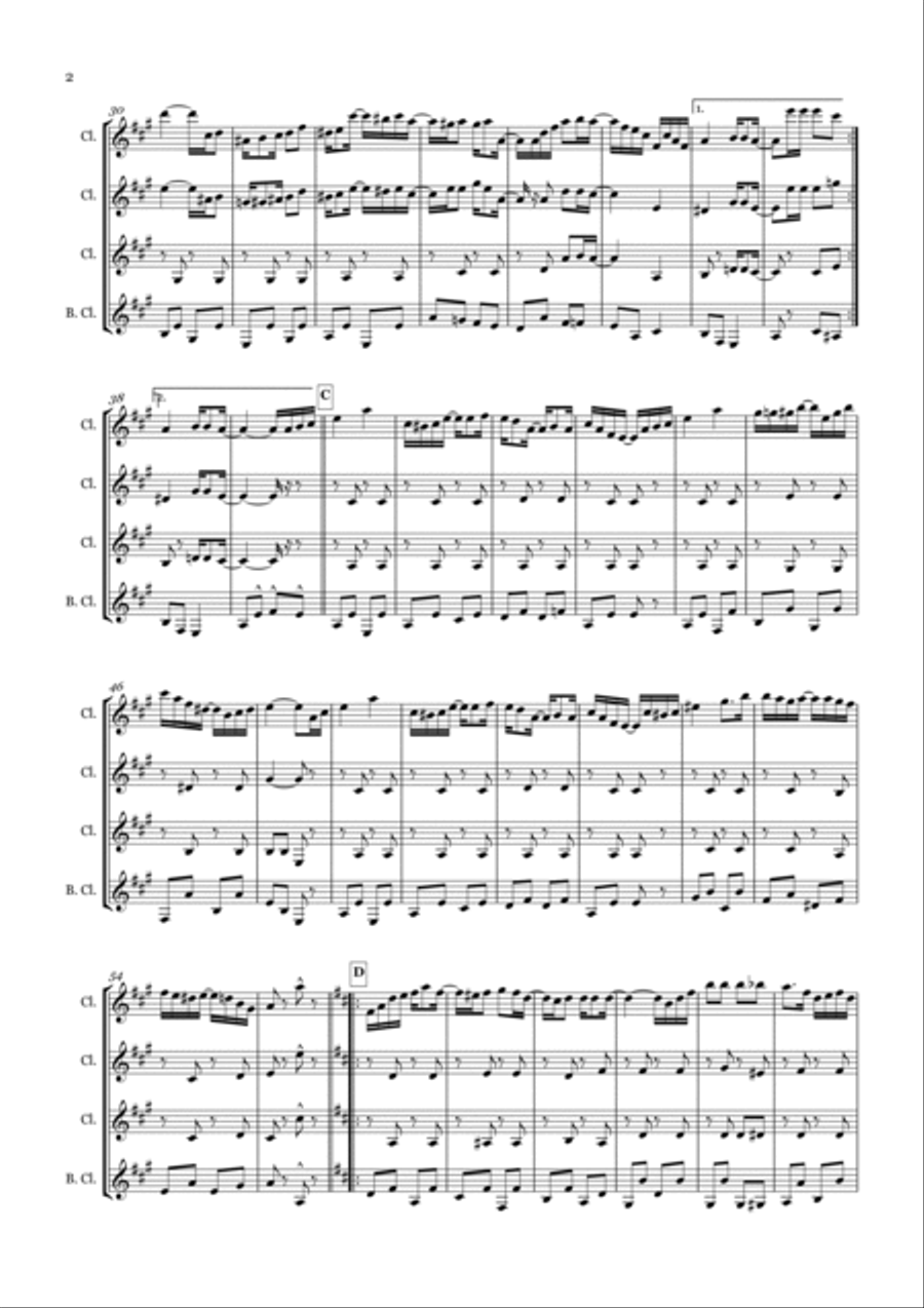 Weeping Willow Rag for Clarinet Quartet Clarinet Quartet scores gallery preview page 2