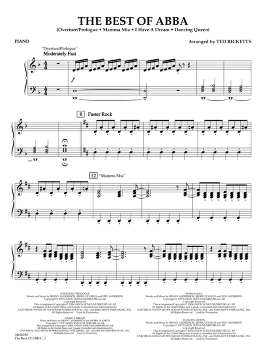 The Best of ABBA (arr. Ted Ricketts) - Piano