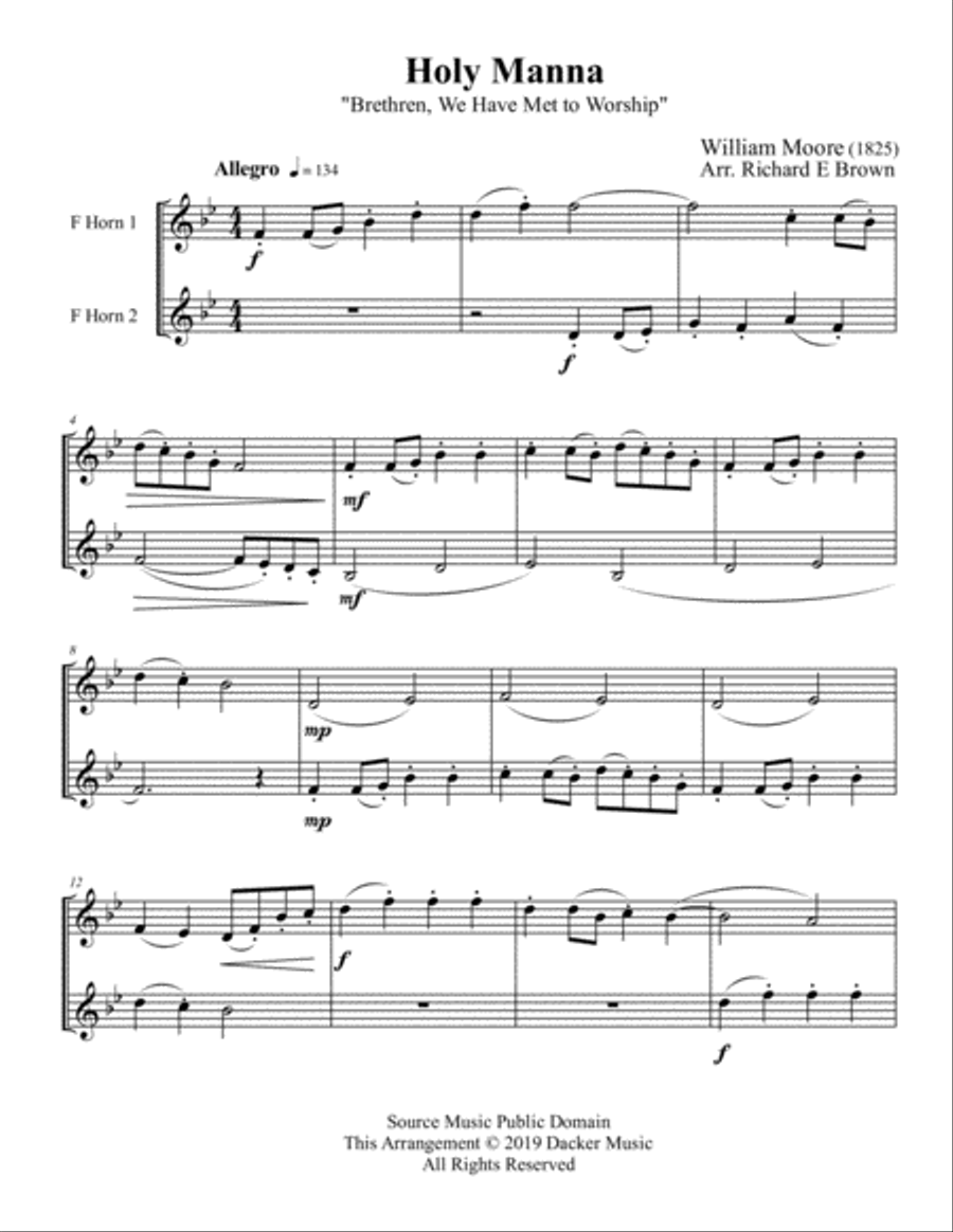 Holy Manna Brass Duet scores gallery preview page 3