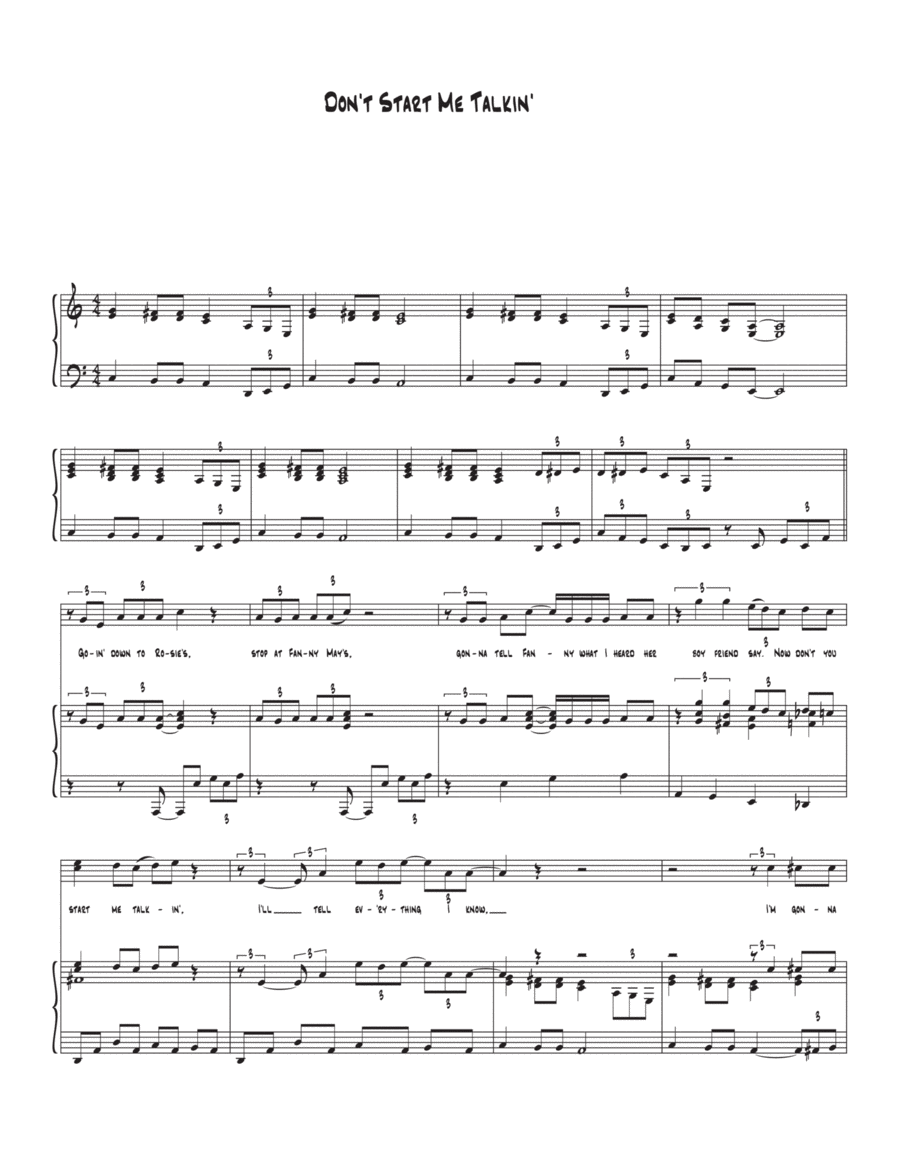 Don't Start Me To Talkin' Voice scores gallery preview page 1