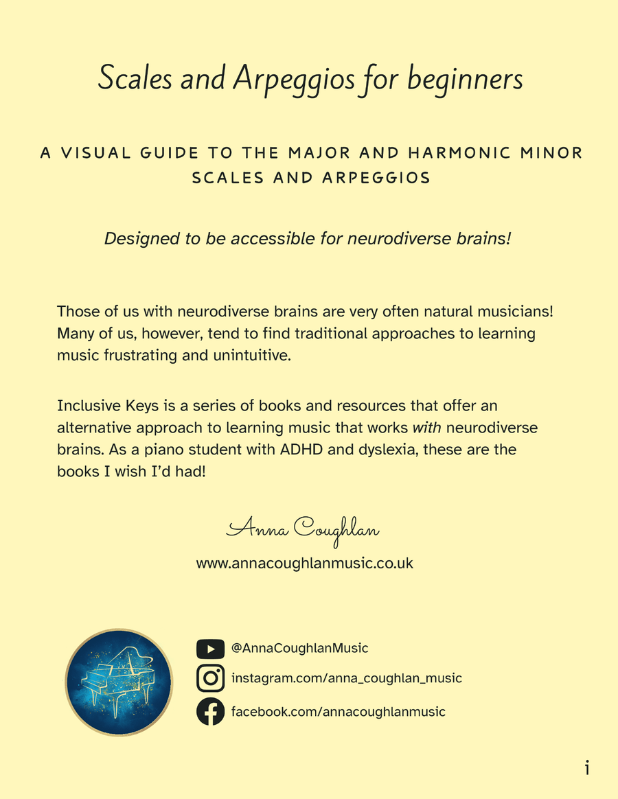 Scales and Arpeggios for Beginners: a visual guide. Colourblind Edition. Piano Method scores gallery preview page 2