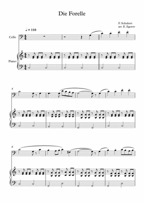 Die Forelle, Franz Schubert, For Cello & Piano