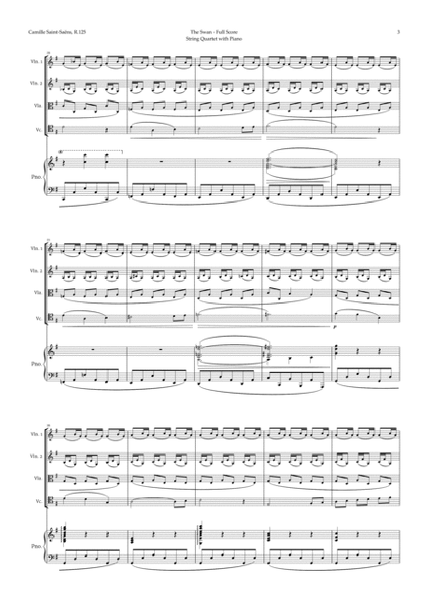 The Swan by Saint-Saëns for String Quartet and Piano image number null