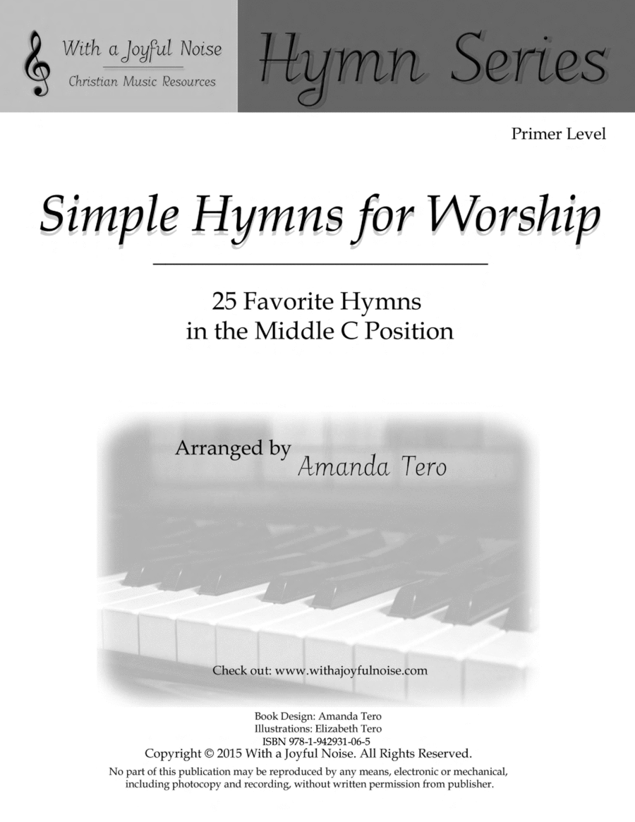 Simple Hymns For Worship – 25 Middle C Position Primer Sheet Music Easy Piano scores gallery preview page 1