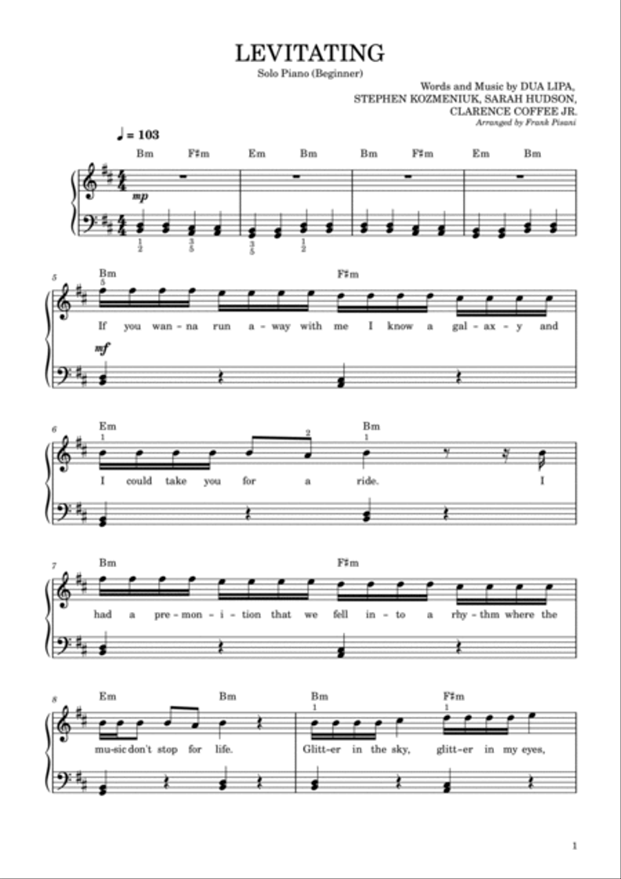 Levitating Easy Piano scores gallery preview page 2