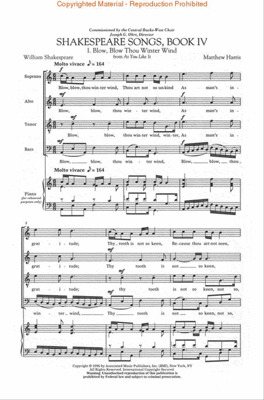 Shakespeare Songs, Book IV 4-Part scores gallery preview page 2