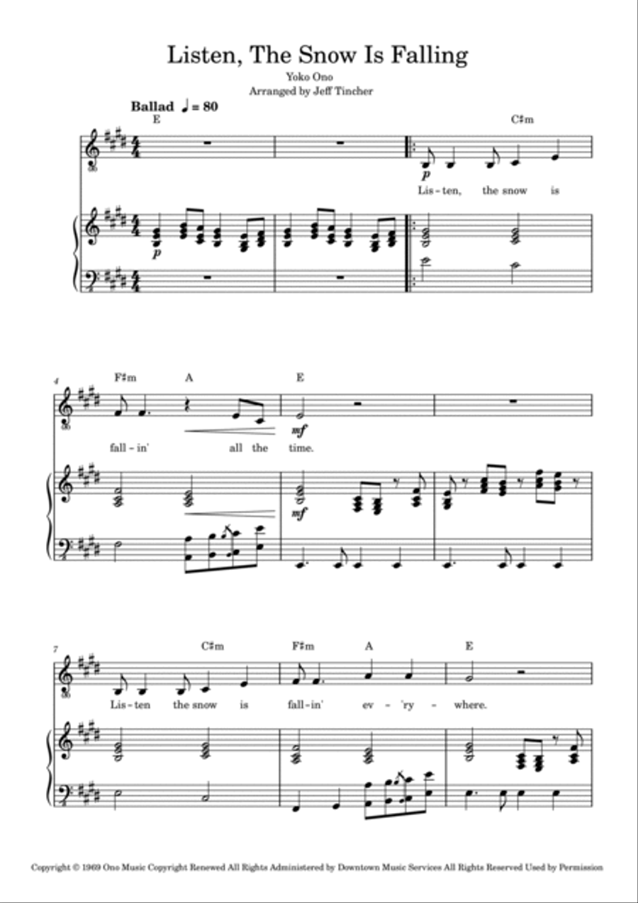 Listen, The Snow Is Falling Voice scores gallery preview page 2