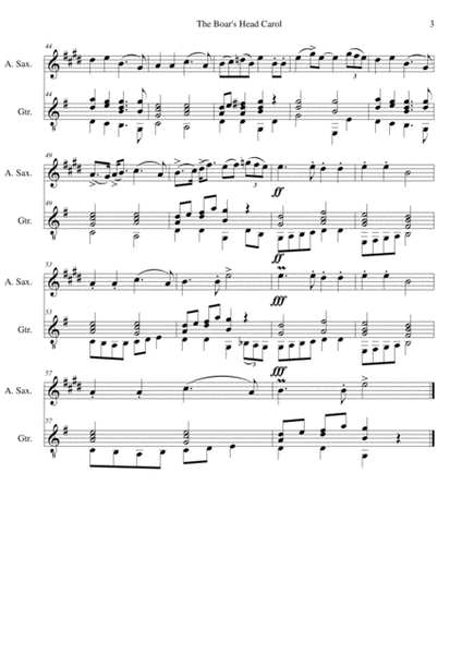 The Boar's Head Carol for alto saxophone and guitar image number null