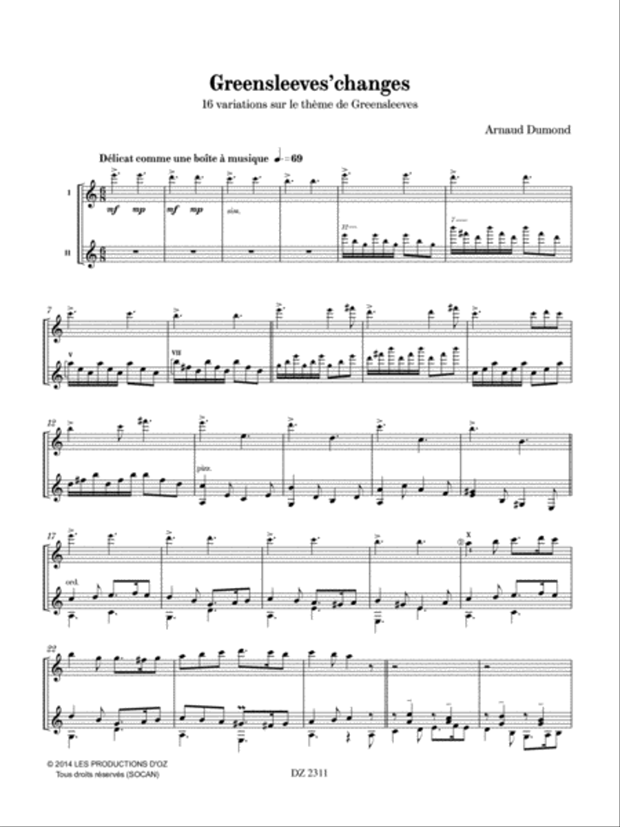 Greensleeves’changes Greensleeves’changes Classical Guitar scores gallery preview page 3