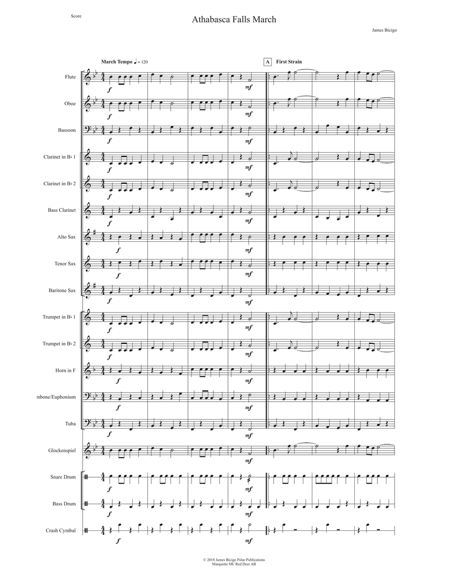 Athabasca Falls March Athabasca Falls March Concert Band scores gallery preview page 1