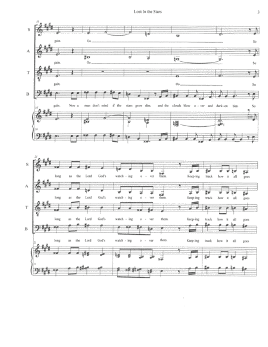 Lost In The Stars 4-Part scores gallery preview page 3