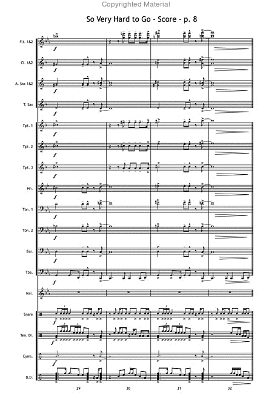So Very Hard to Go So Very Hard to Go Marching Band scores gallery preview page 9