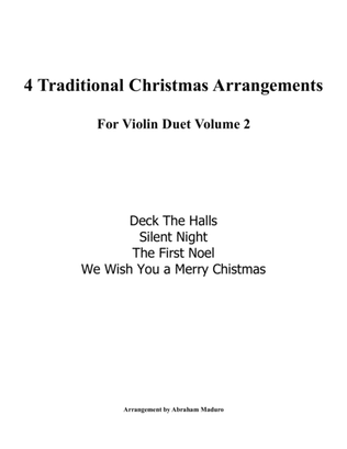 Book cover for 4 Traditional Christmas Arrangements for Violin Duet Volume 2