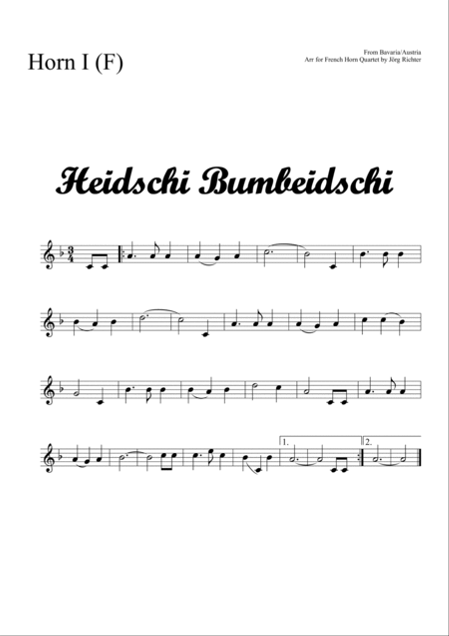 Heidschi Bumbeidschi für Horn Quartett Brass Quartet scores gallery preview page 3