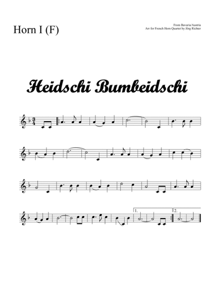 Heidschi Bumbeidschi für Horn Quartett image number null