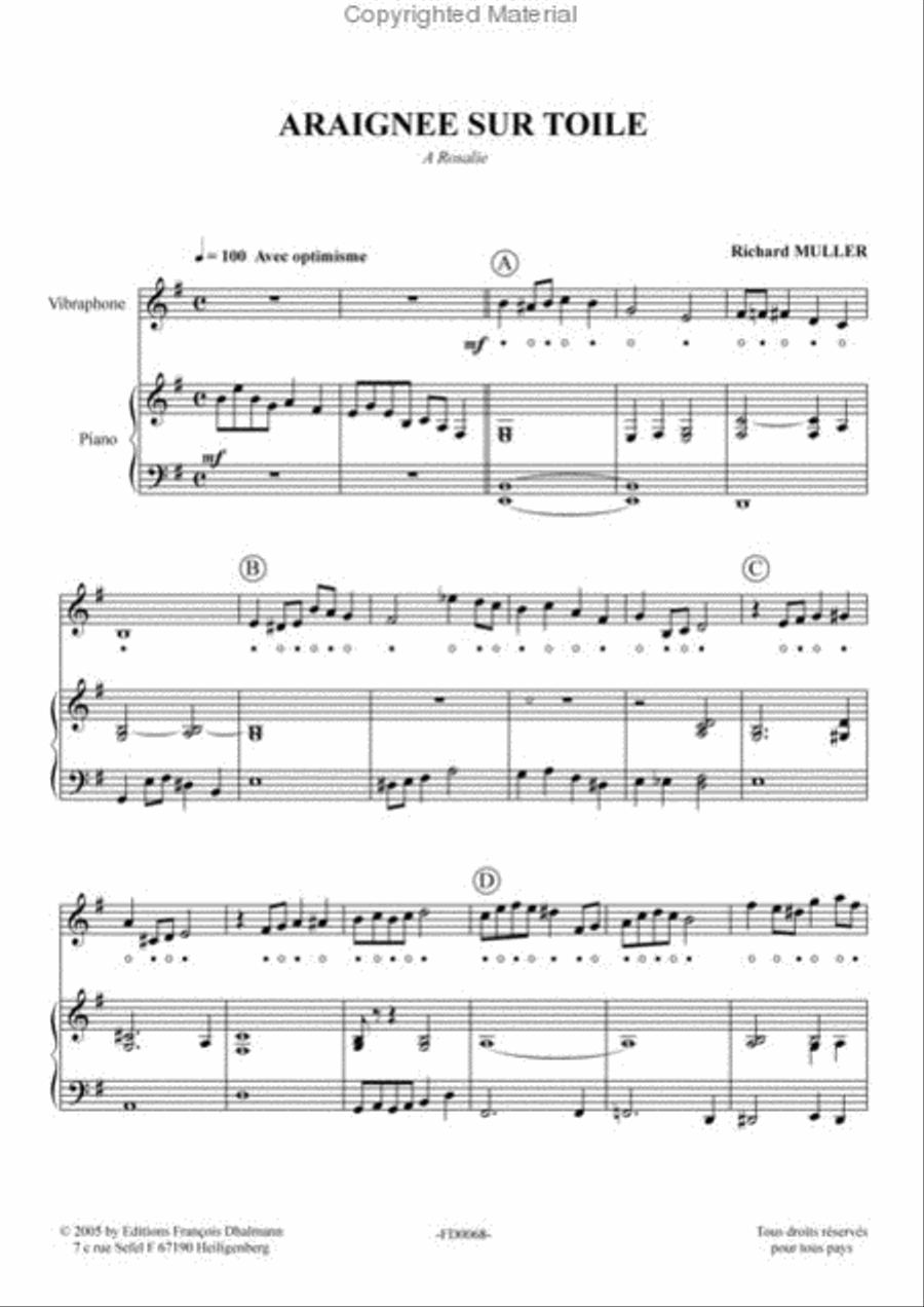 Araignée sur toile Easy Piano scores gallery preview page 2