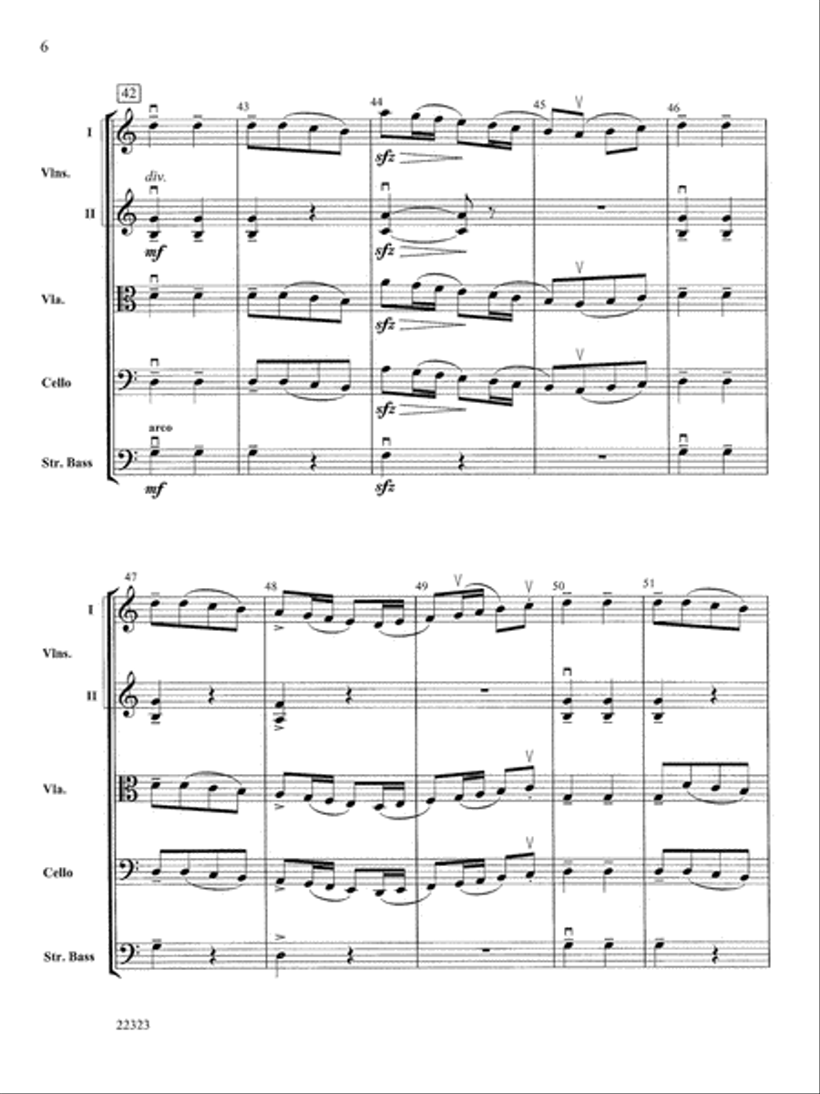 Andantino (from Symphony No. 4): Score String Orchestra scores gallery preview page 6