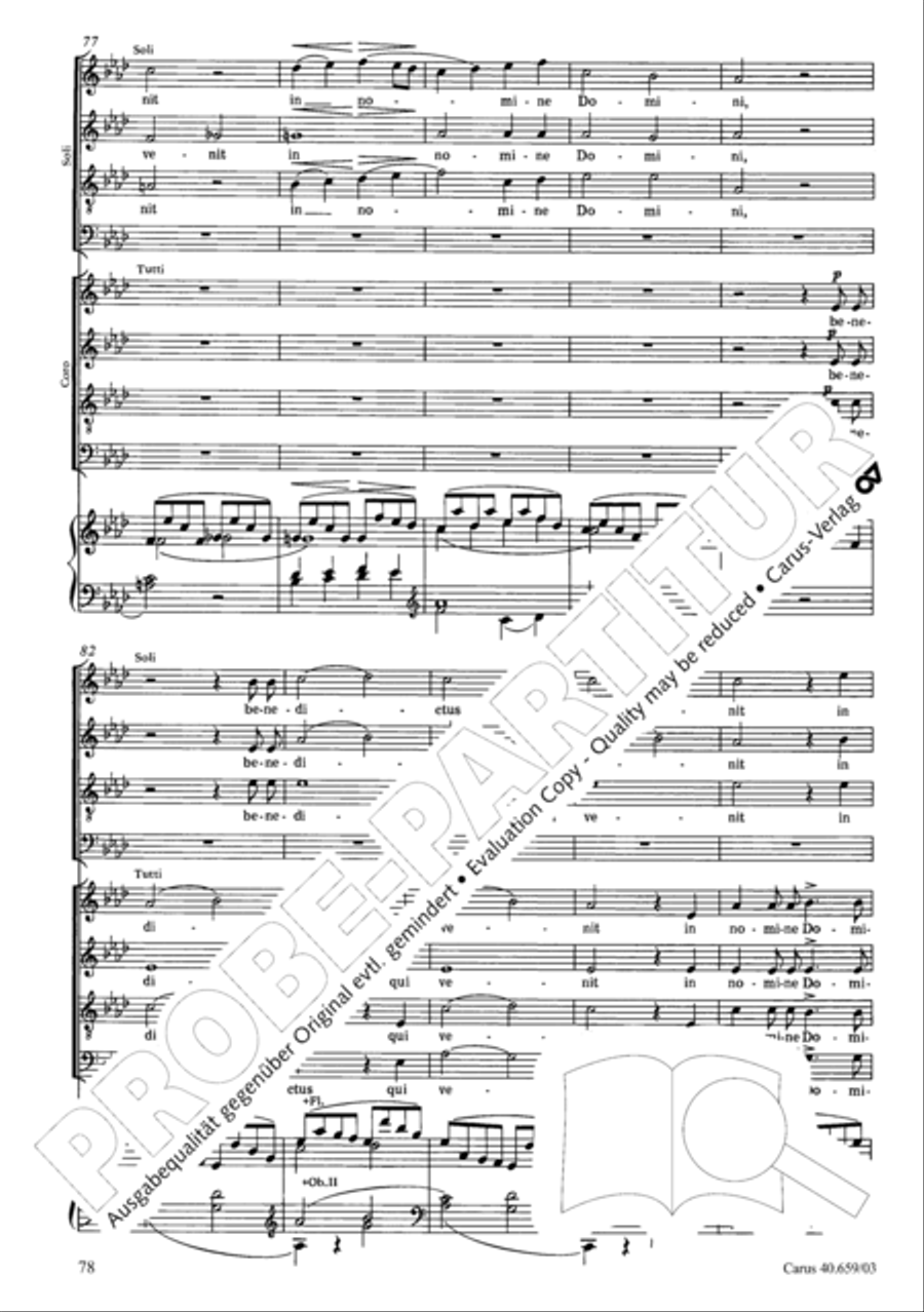 Mass in A flat major (Messe in As) 4-Part scores gallery preview page 79