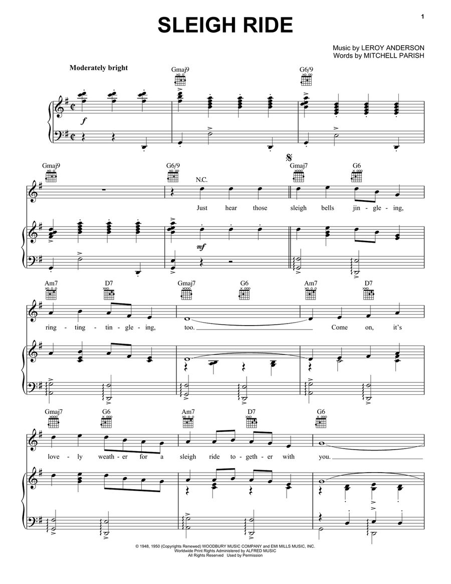 Sleigh Ride Sleigh Ride Guitar scores gallery preview page 1