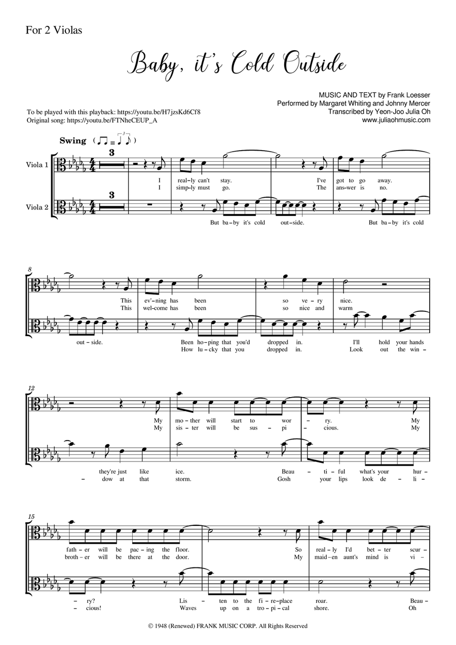 Baby, It's Cold Outside String Duet scores gallery preview page 1