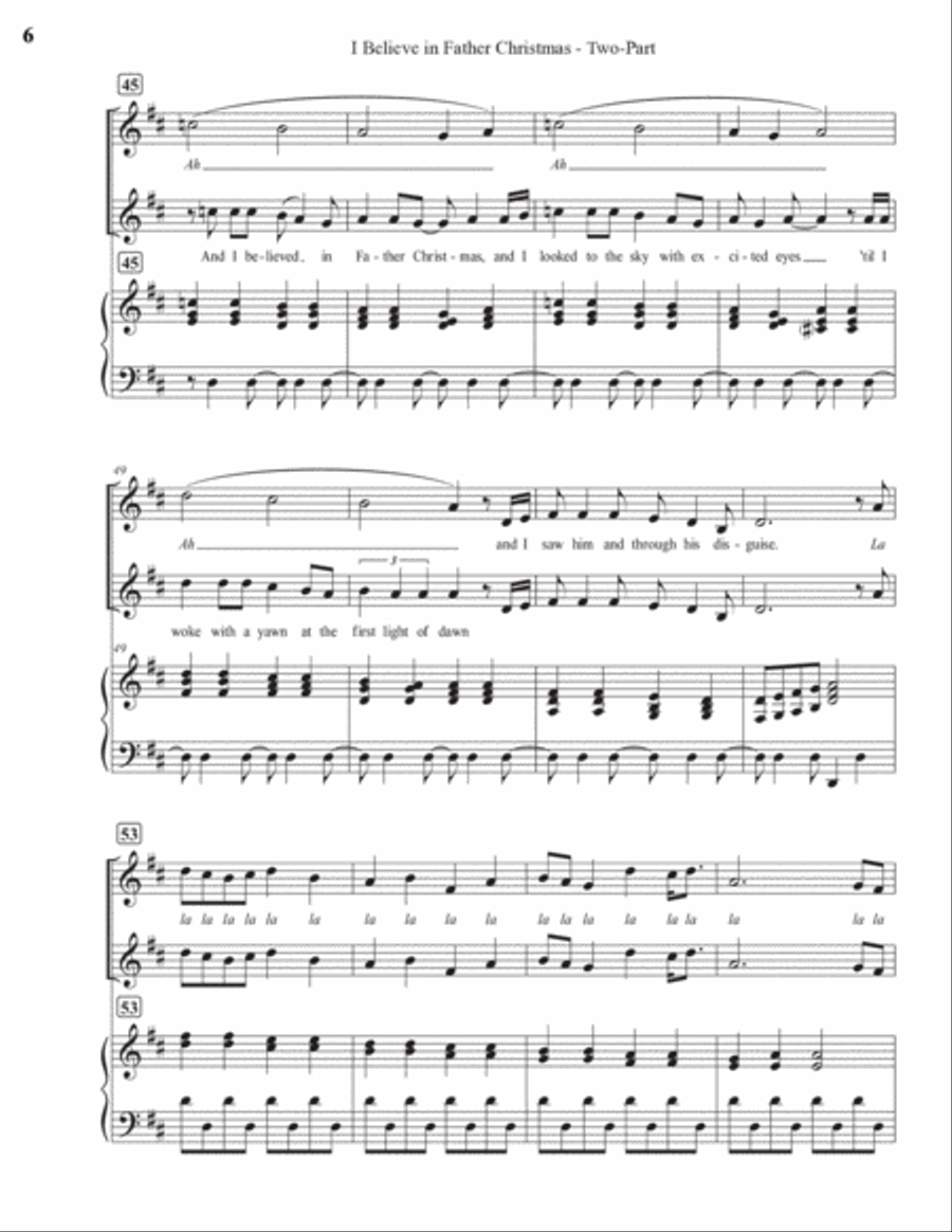 I Believe in Father Christmas (Two-Part) 2-Part scores gallery preview page 6